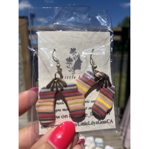 handmade Polymer Clay earrings lot  -1.  12 Unique 12 Pcs  Stainless Steel Base - Picture 9 of 14